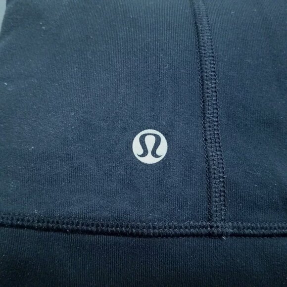 Lululemon In Stride Sweater 8 Medium Women's Black Luon Zipper Jacket High Neck - Picture 4 of 8